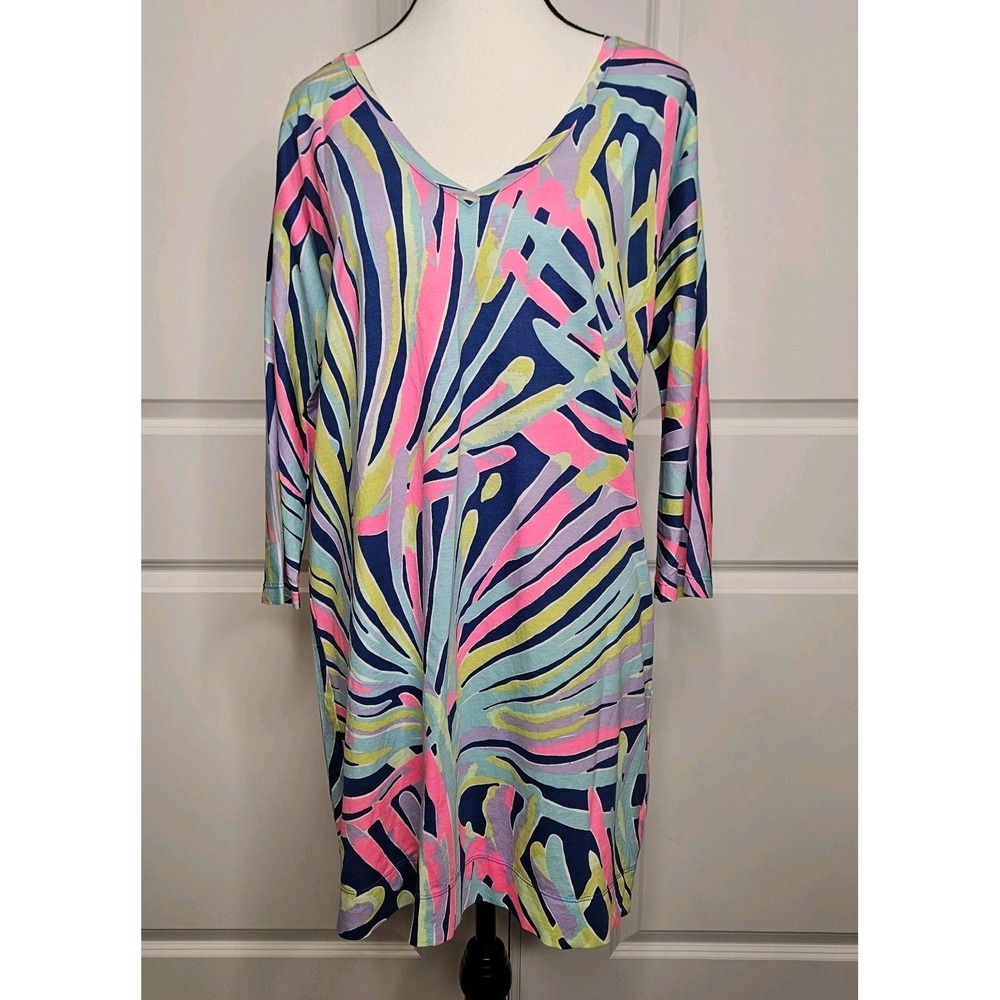 Lilly Pulitzer Cori‎ Dress Indigo Sea Dreamin Print Size Small Dolman Sleeve